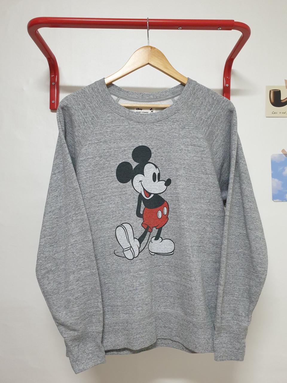 [L] 유니클로 빈티지 미키마우스 스웻셔츠 그레이