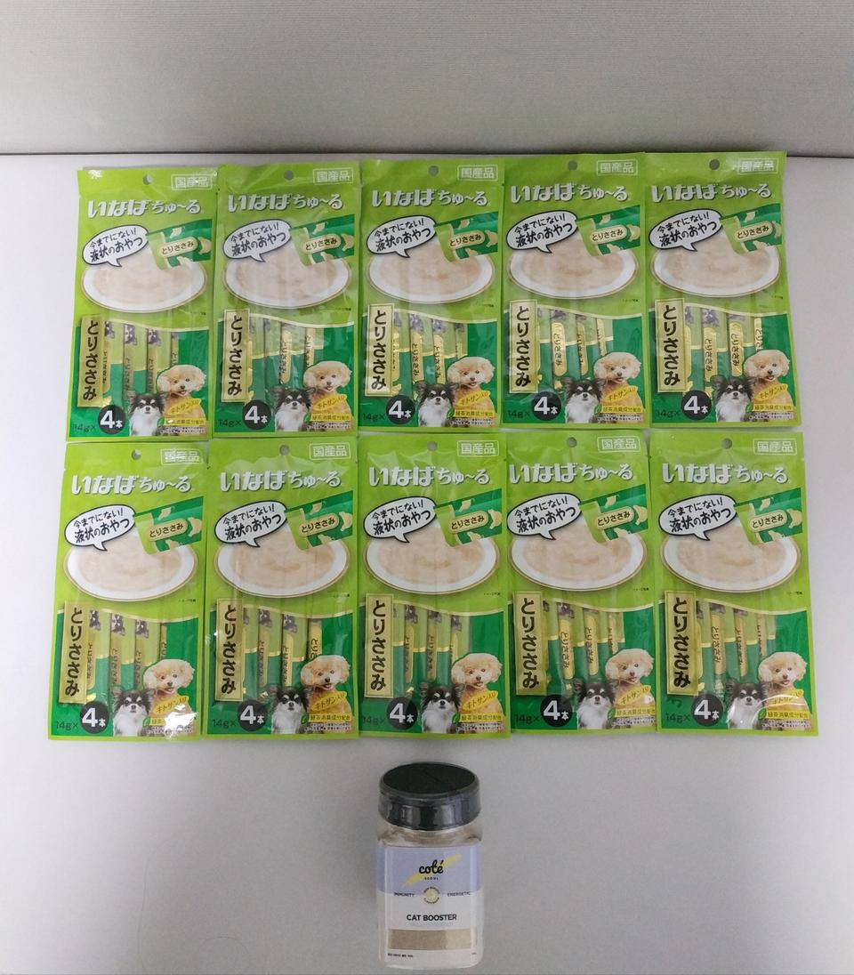 고양이/강아지 이나바츄르 닭가슴살 40개+꼬뜨 황태파우더