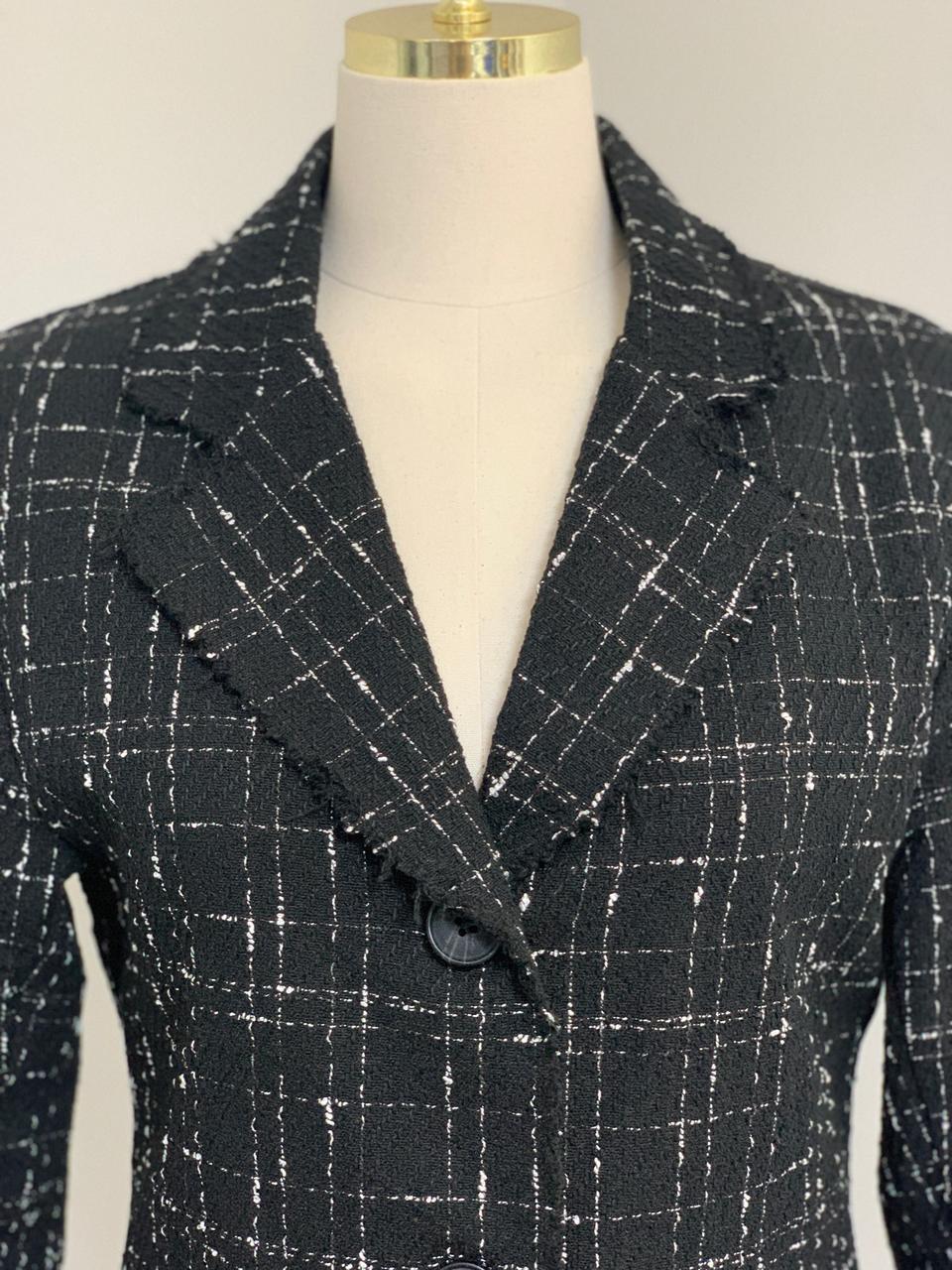 블랙 트위드 자켓 55-66 업타운홀릭