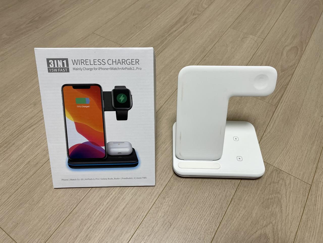 아이플로우 3IN1 무선충전기 화이트