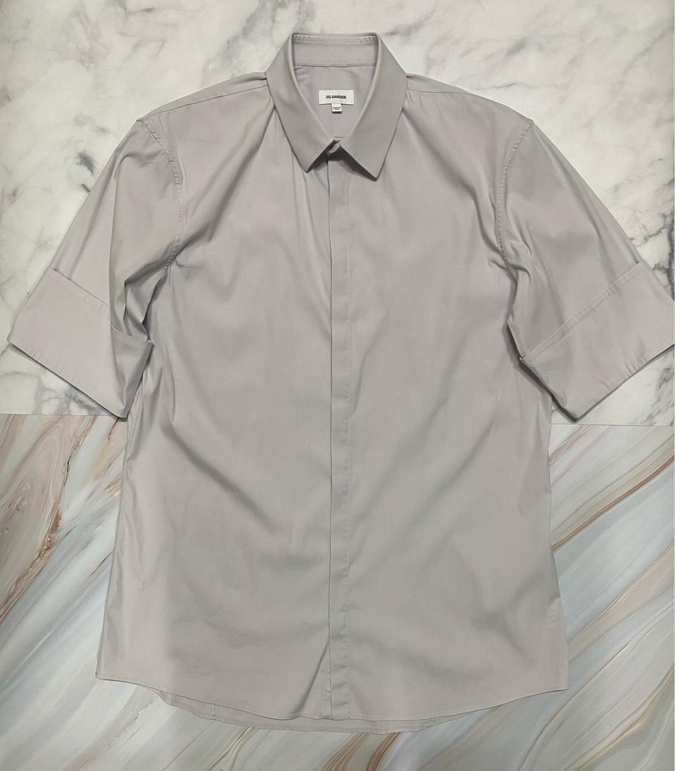 40 / made in Italy 질샌더 남성 롤업 반팔 셔츠