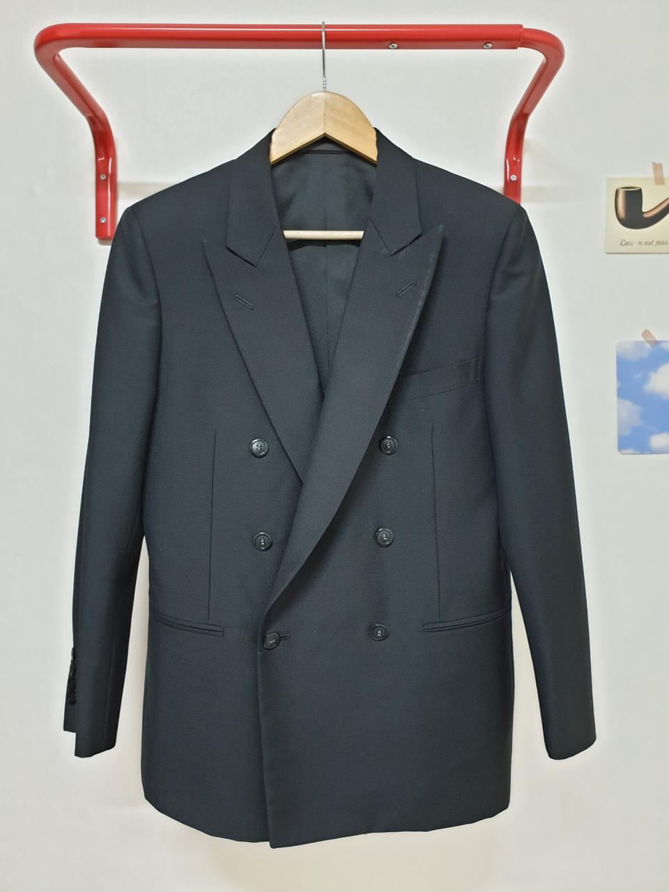 [95] 입생로랑 미니멀 더블자켓 블랙