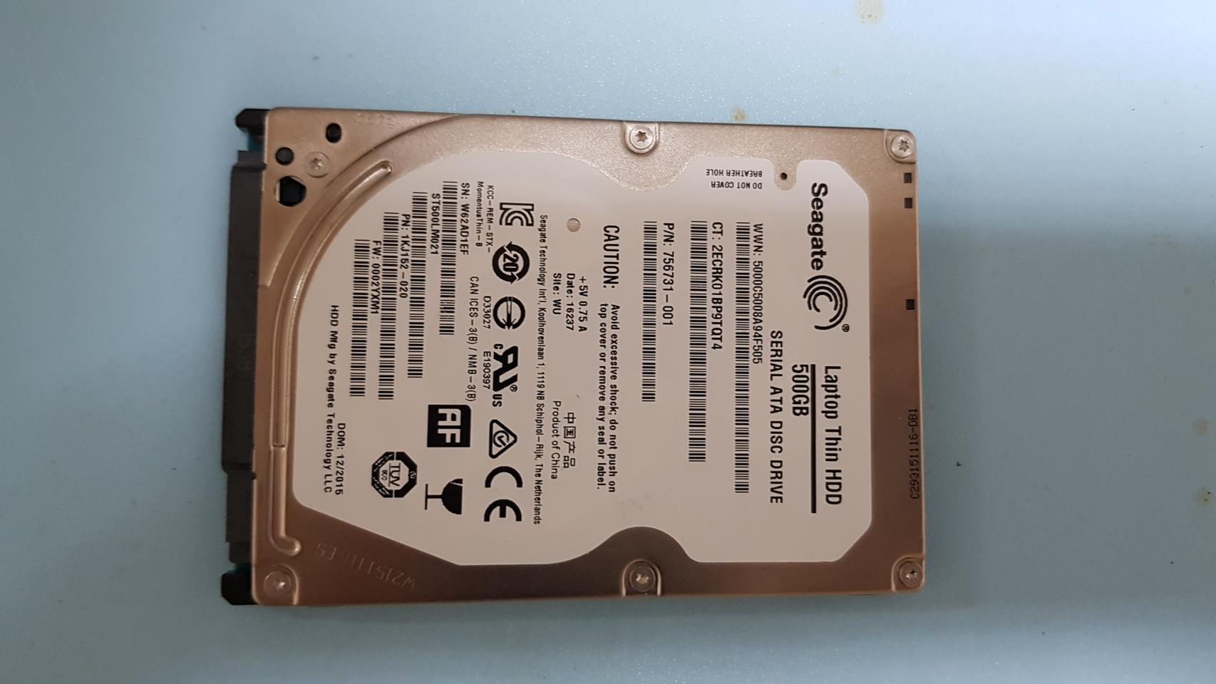 노트북용 하드 500g