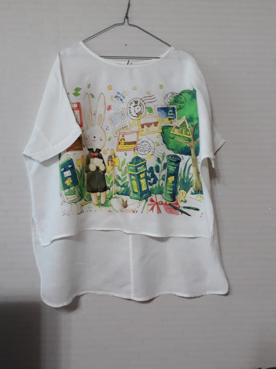 숲속친구들  린넨블라우스