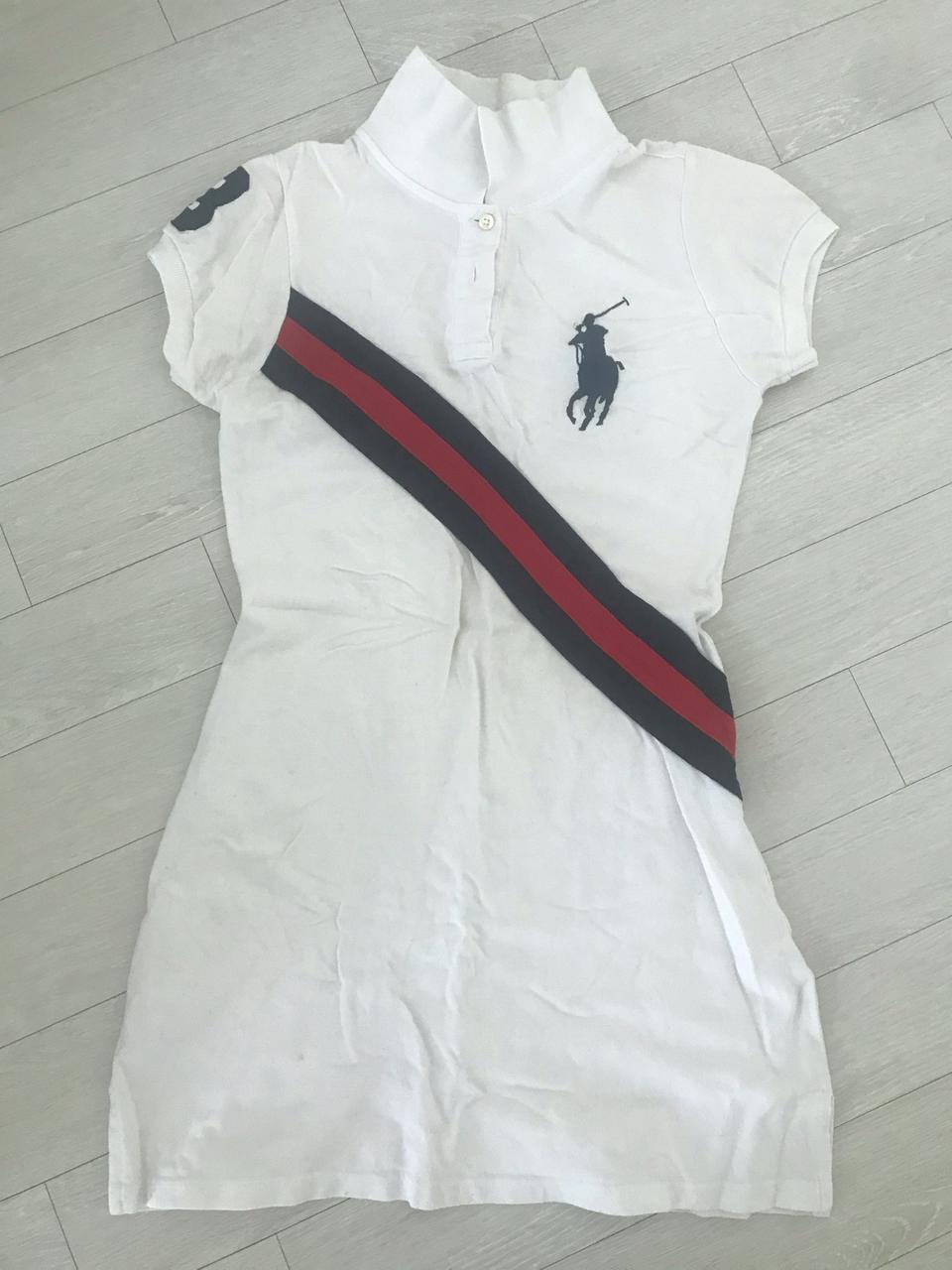 폴로 사선 포인트 화이트 원피스 55