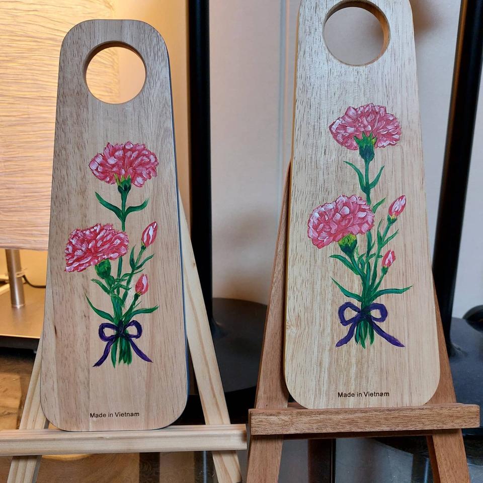 고급원목 카네이션 그림액자 원목그림