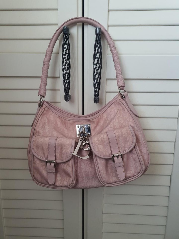정품) 크리스찬 디올 백참 오블리크 핑크 숄더백 빈티... | 세컨웨어(헬로마켓)