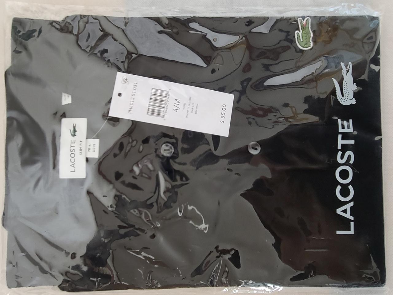 라코스테 슬림핏 4(m) 블랙 반팔 카라티