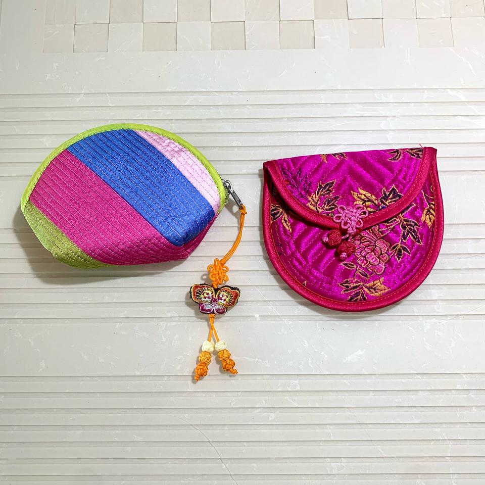 전통배색 색동반달 전통문양 동전지갑 미니지갑 파우치