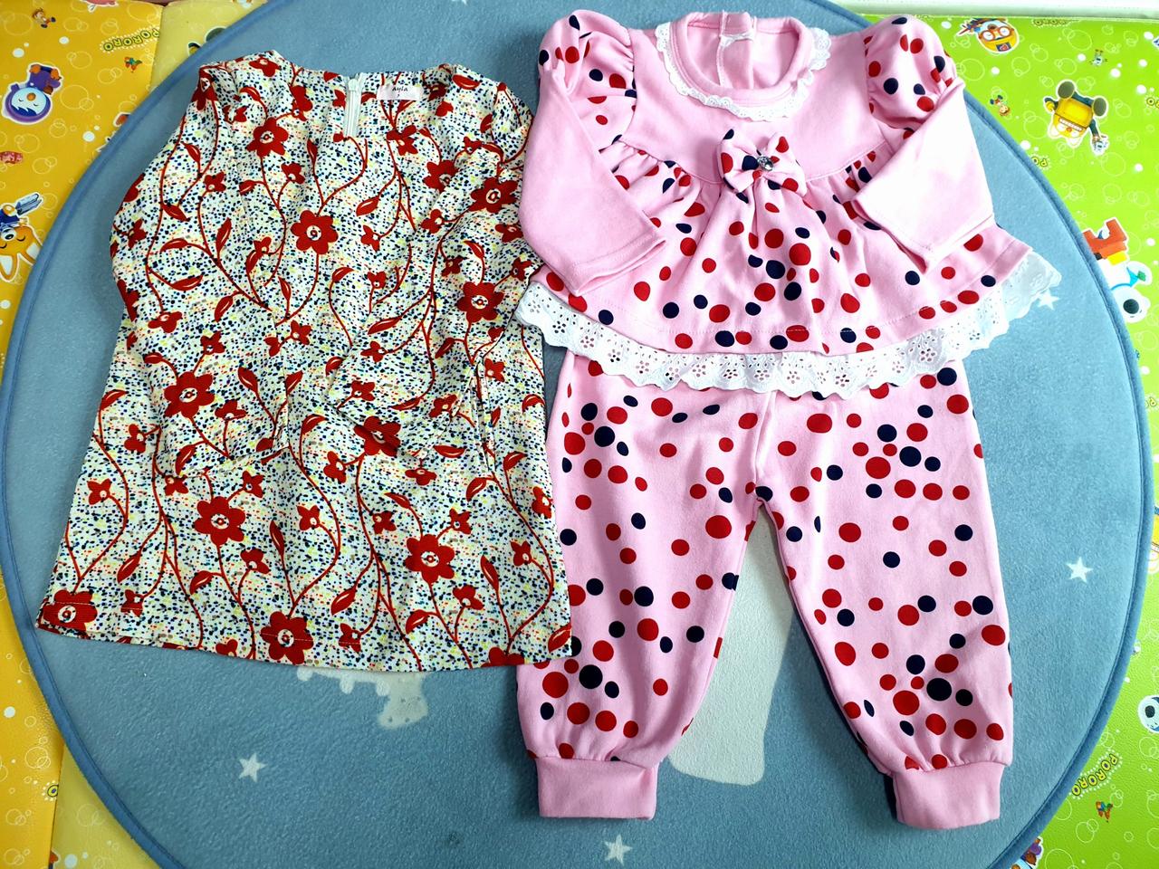 여아 꽃원피스&땡땡이 상하복일괄