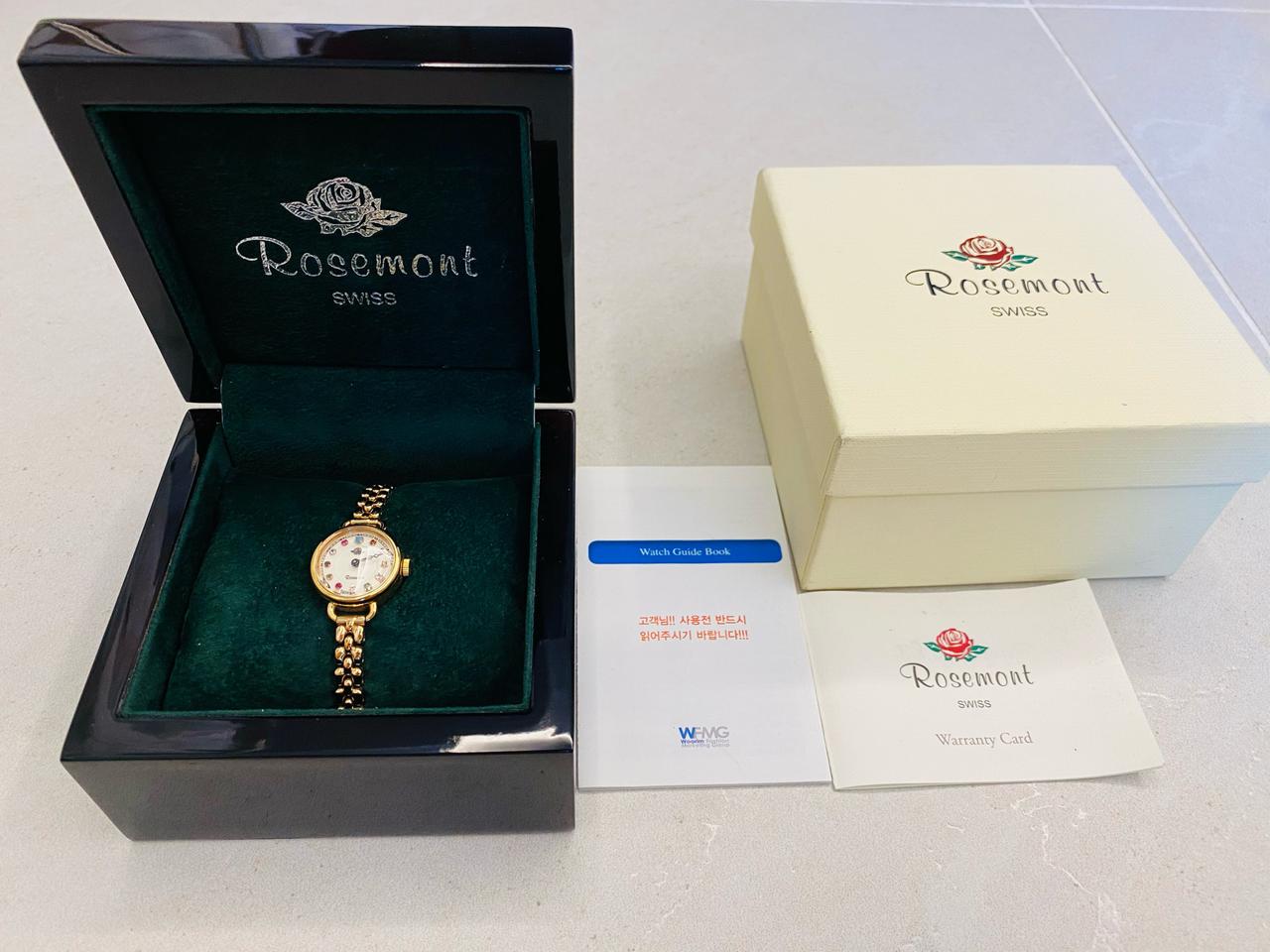 로즈몽 탄생석 메탈 시계 로즈골드 풀박스