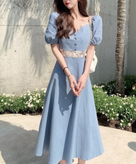 데님 여신 시스루 롱원피스 여름 원피스