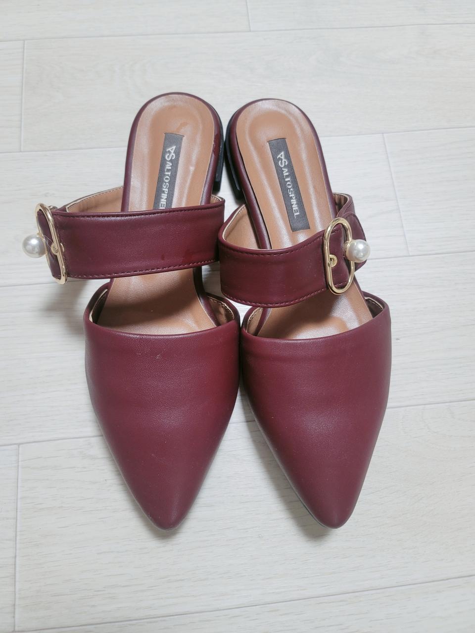 버건디 뮬 슬리퍼 235-240새상품