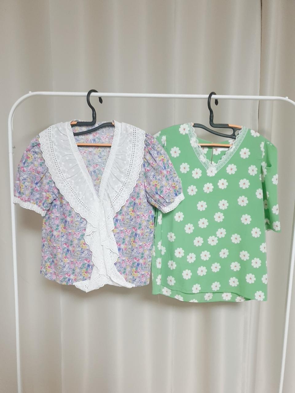 (신상)꽃 프릴 블라우스+택포함