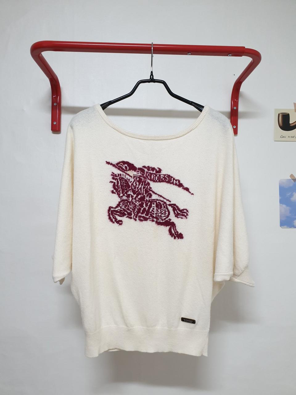 [44~55] 버버리 블루라벨 가오리핏 하프슬리브 니트 아이보리