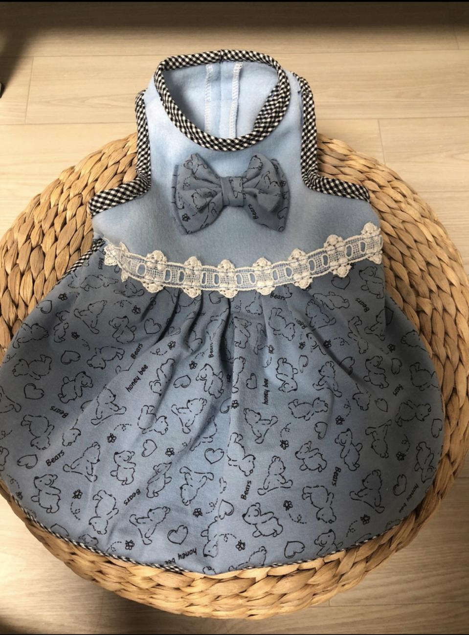 (새제품)제거 직접만든 강아지원피스L사이즈