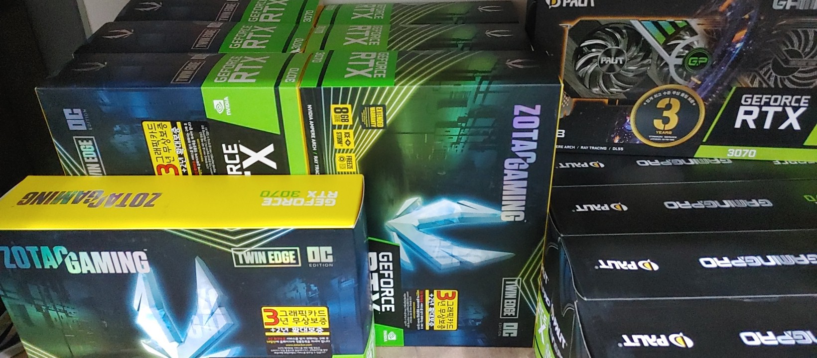 미개봉 3070팝니다. 갤럭시 새상품 대량