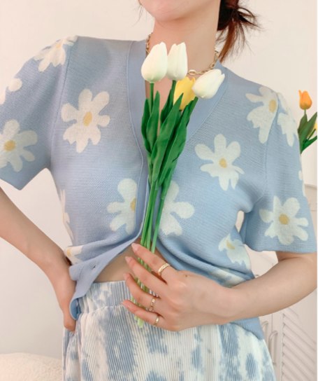 데이지 플라워가디건