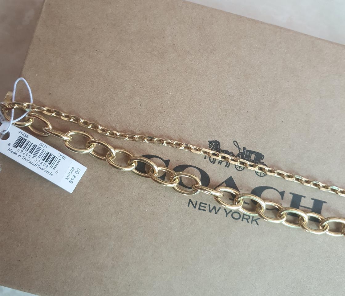 정품)코치 두줄체인팔찌