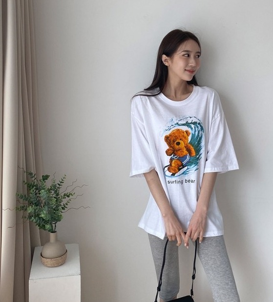 ●새상품● 서핑곰 반팔티셔츠