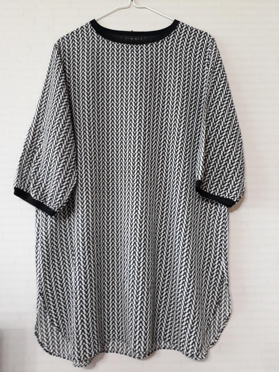 쉬폰  소재 롱 블라우스