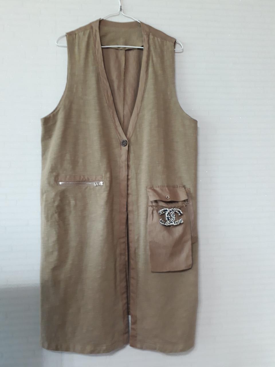린넨  고급롱  조끼