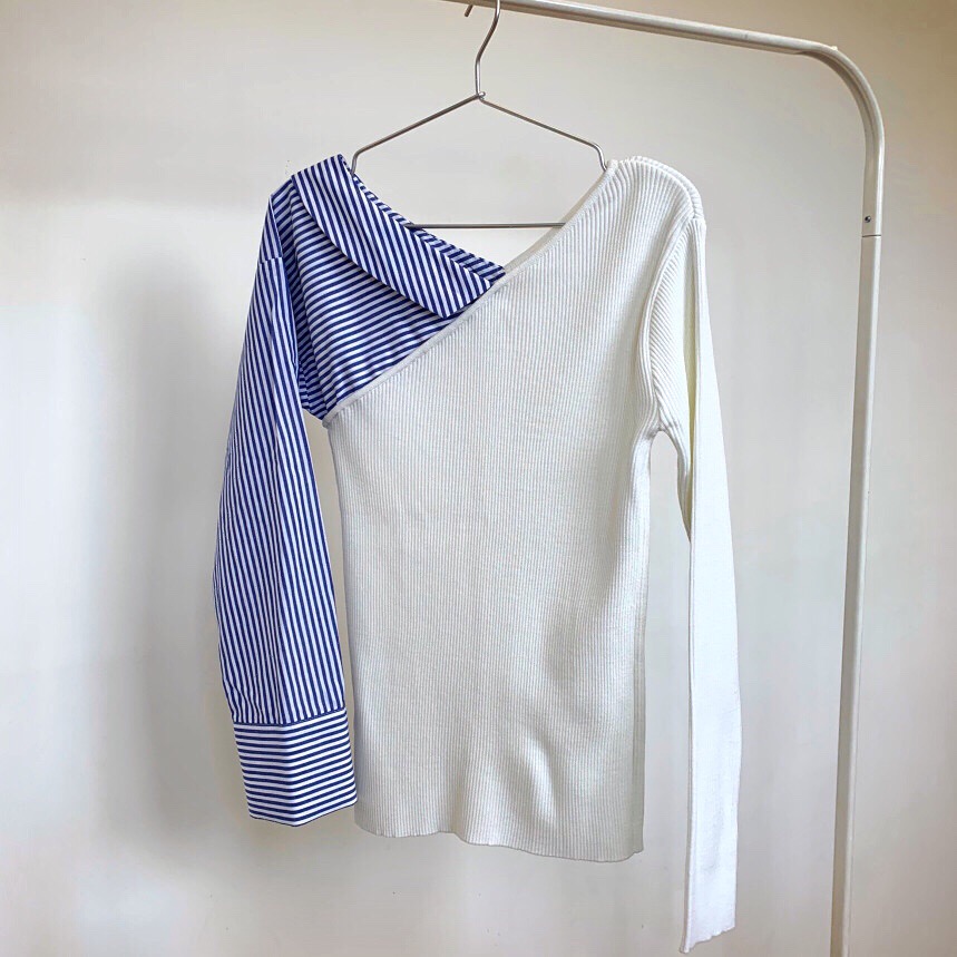 숄더니트블라우스