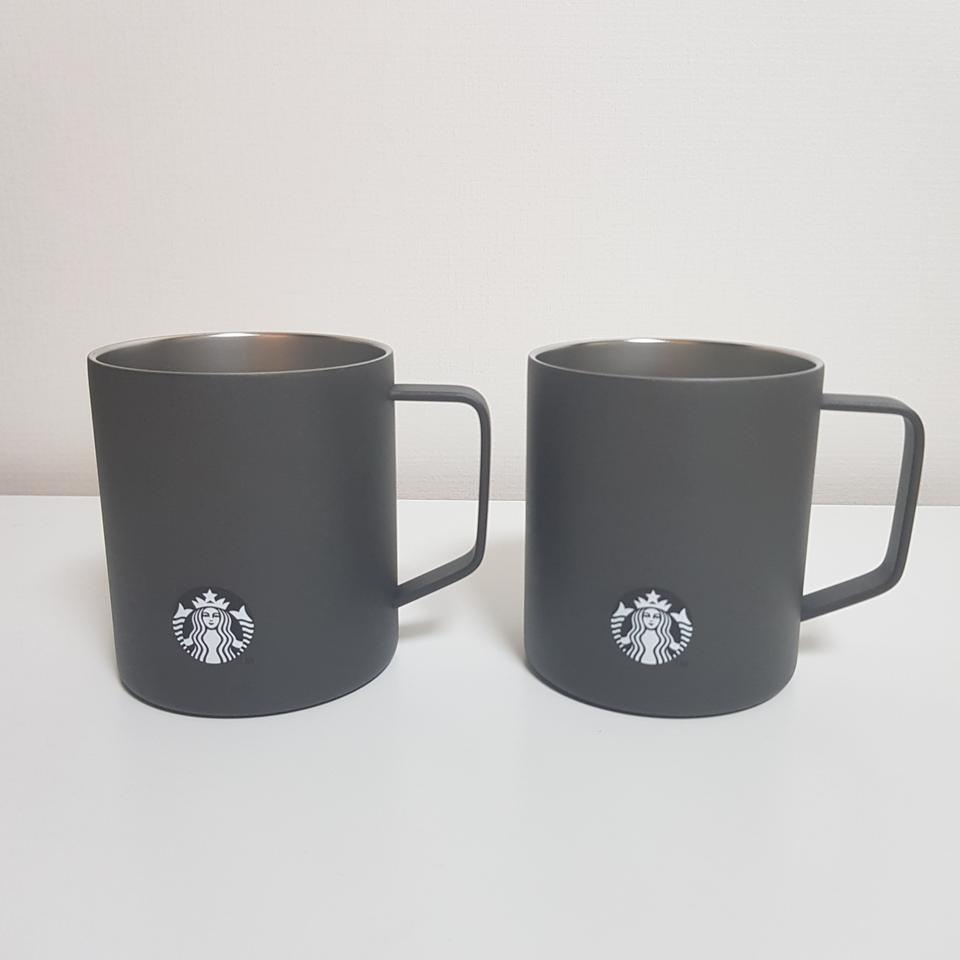 [새제품] 스타벅스 SS 블랙 데비 머그 414ml 2EA
