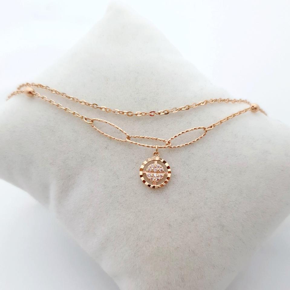 14k 로즈골드 두줄 발찌