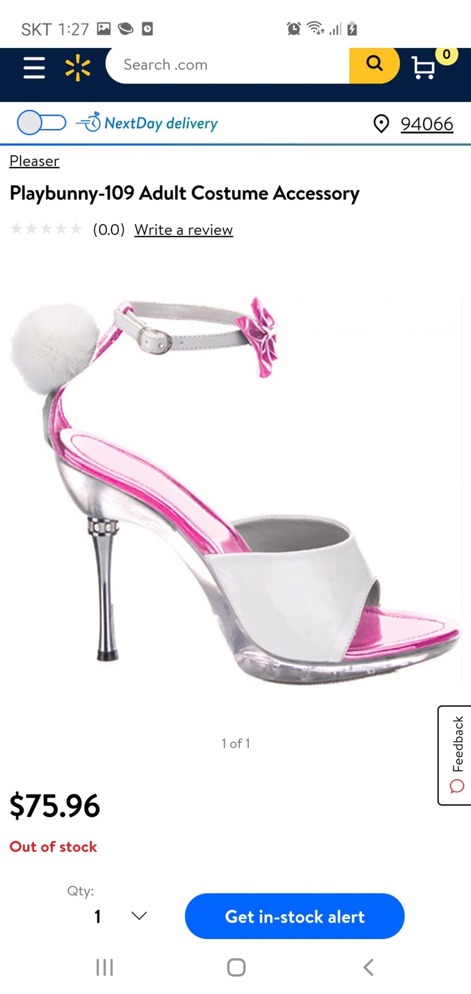 새상품)Pleaser 11cm굽 버니 테일 샌달 230