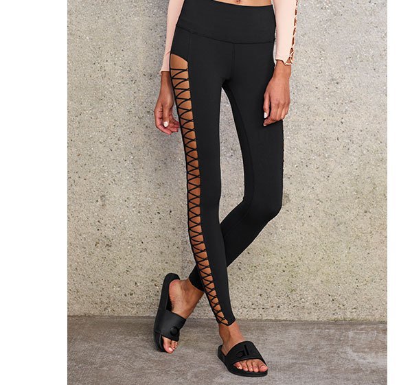 새상품)Alo yoga 하이라인 레이스업 레깅스S 