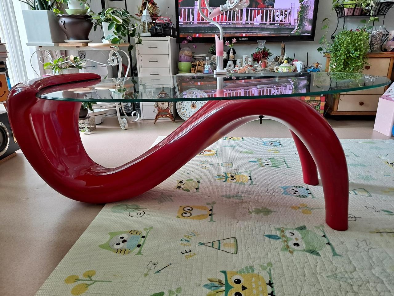 강화유리 소파 테이블