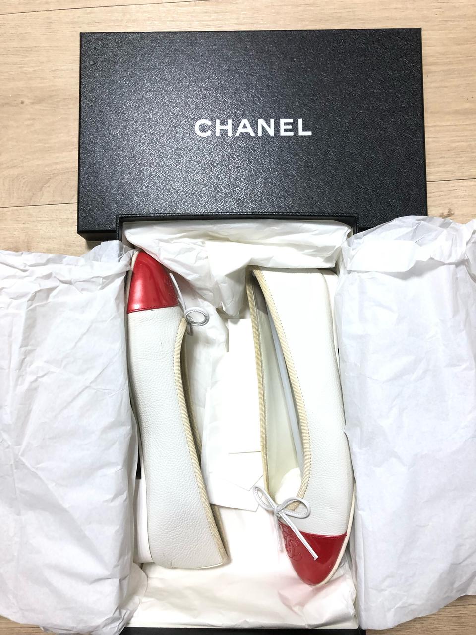 샤넬 발레리나 램스킨 플랫 슈즈