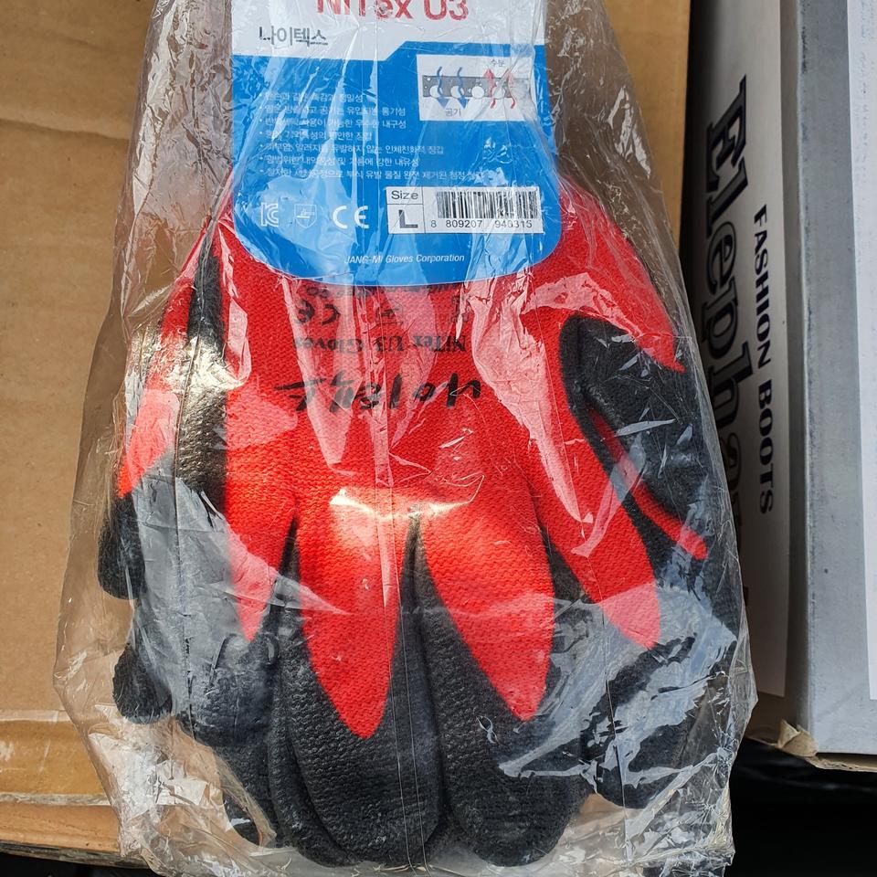 나이텍스 코팅장갑 레드색상 L사이즈 10켤레