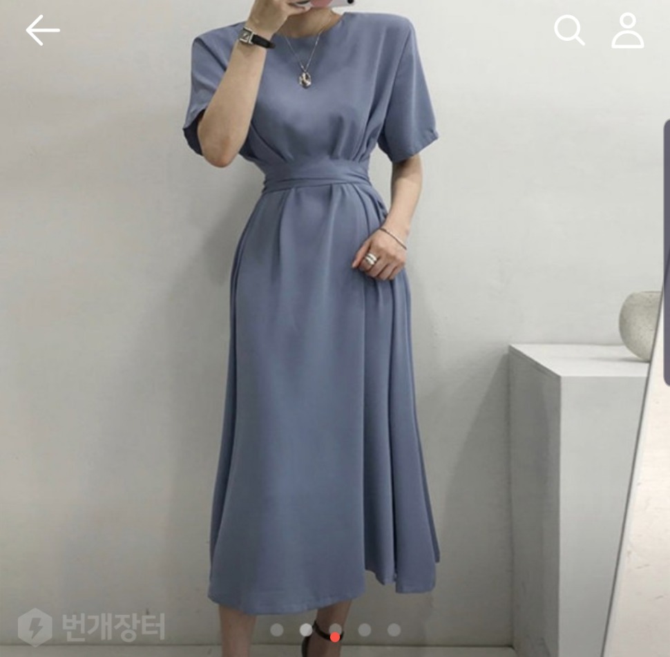 소라 스퀘어넥 스트랩 롱원피스