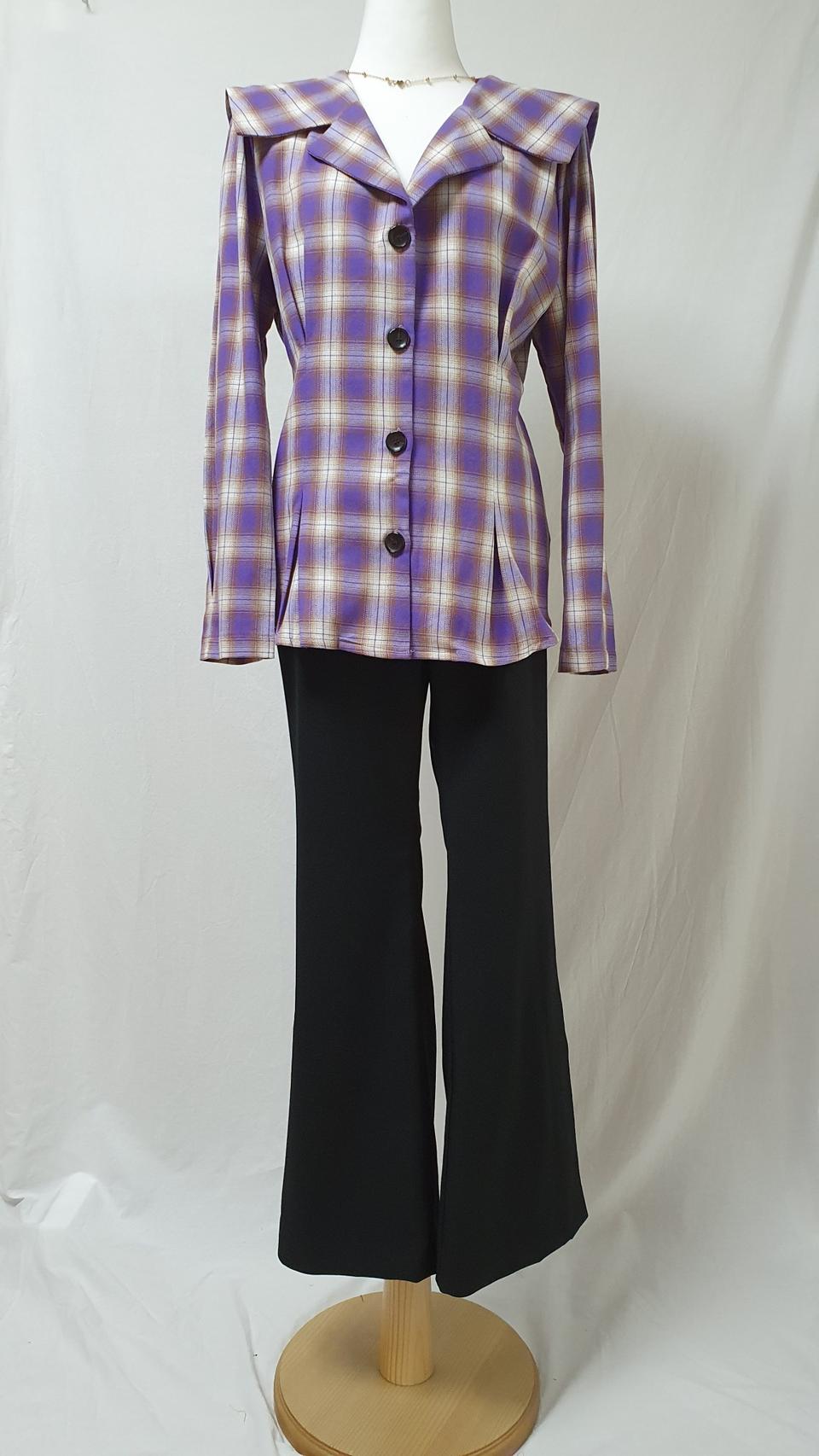 체크쟈켓식블라우스 [새상품]