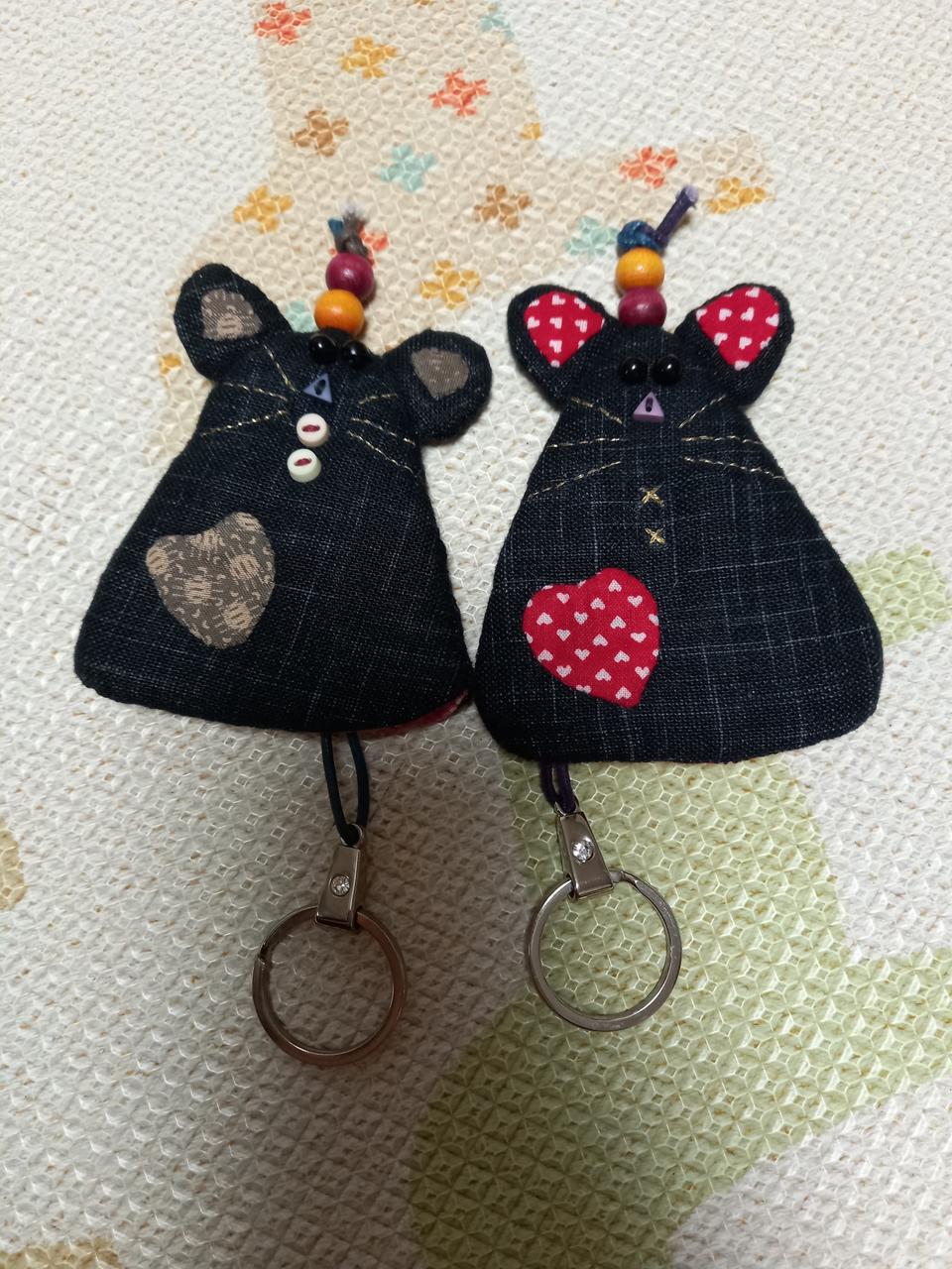 퀼트 쥐돌이 열쇠고리 핸드메이드