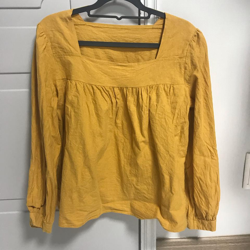 스퀘어넥 블라우스