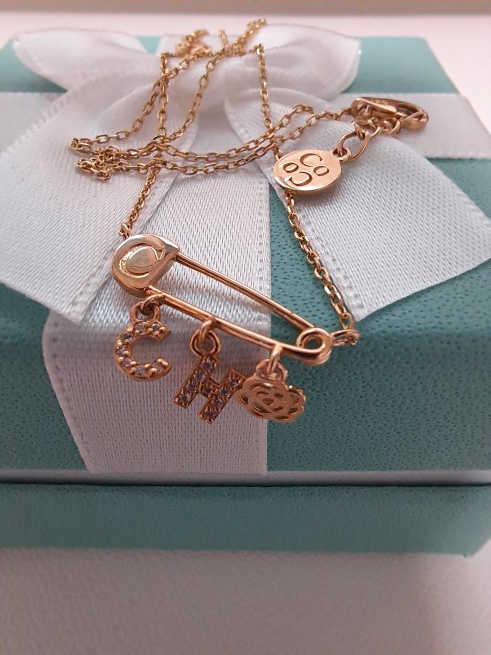 18k  옷핀 미니 목걸이