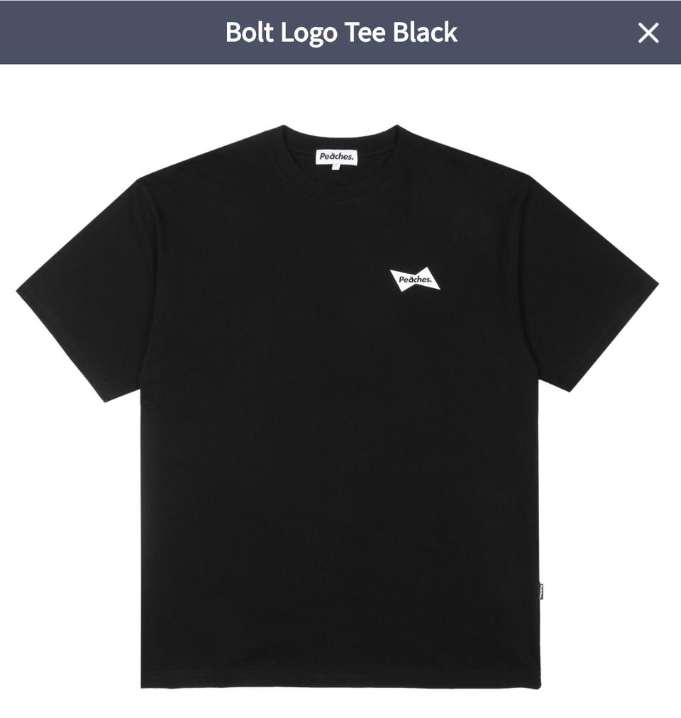 피치스 Bolt Logo Tee Black