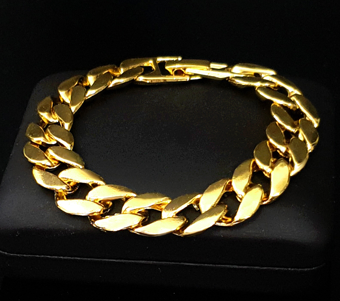 18K특수도금 반달체인 팔찌