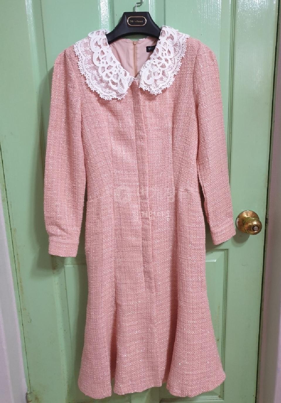 새♡고급 트위드 롱원피스/우아함/사진촬영/고급룩/하객/피로연