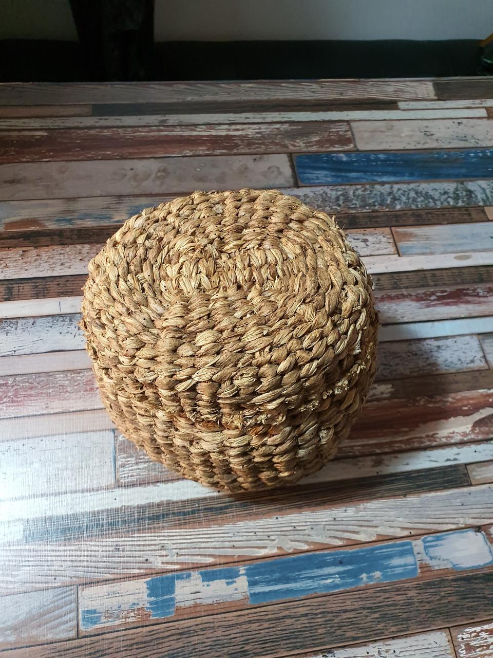 왕골 원형뚜껑바구니