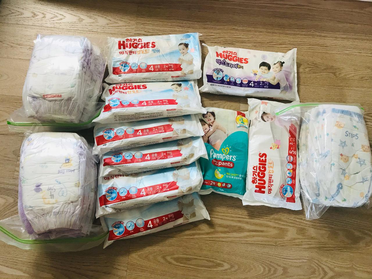 하기스 샘플 정리(대형 34매+특대형 12매)