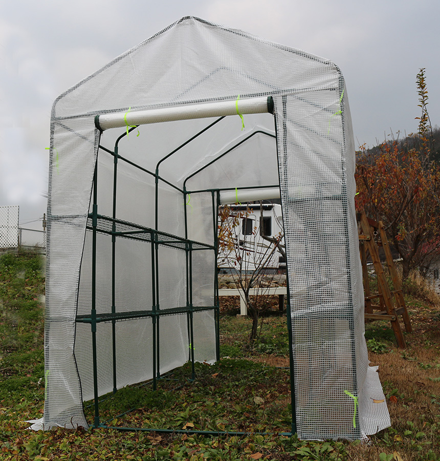 조립식 비닐하우스 소형온실 텃밭만들기 옥상 정원 다육이 식물원 창고 선반