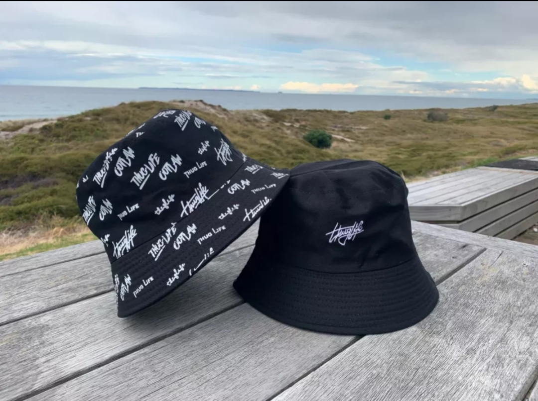 양면 레터링 버킷햇 벙거지모자
