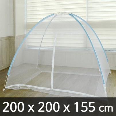 5-6인용 원터치 모기장 /성인 2명 좁게 수면/ 200x200센치