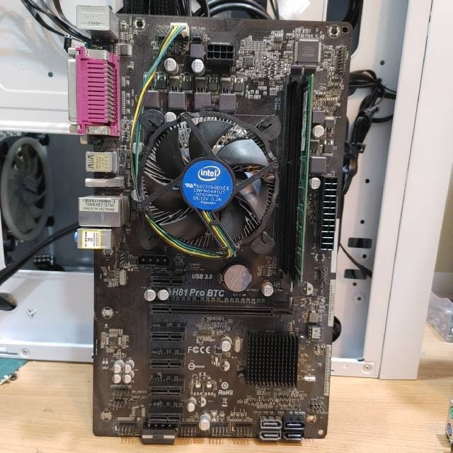 채굴셋팝니다. cpu+board+ram