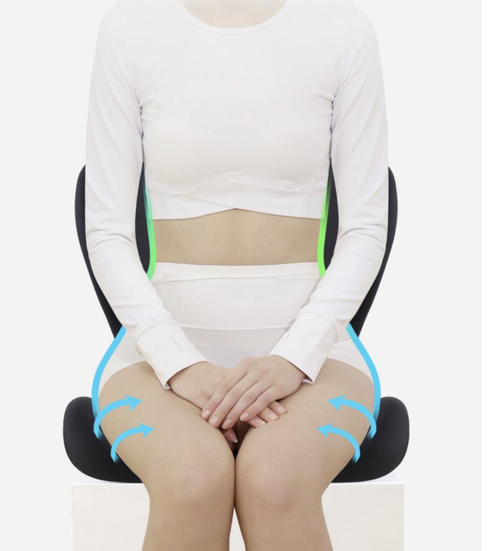 굽은 허리와 오다리 자세 교정 의자 바른 허리 받침대 그레이