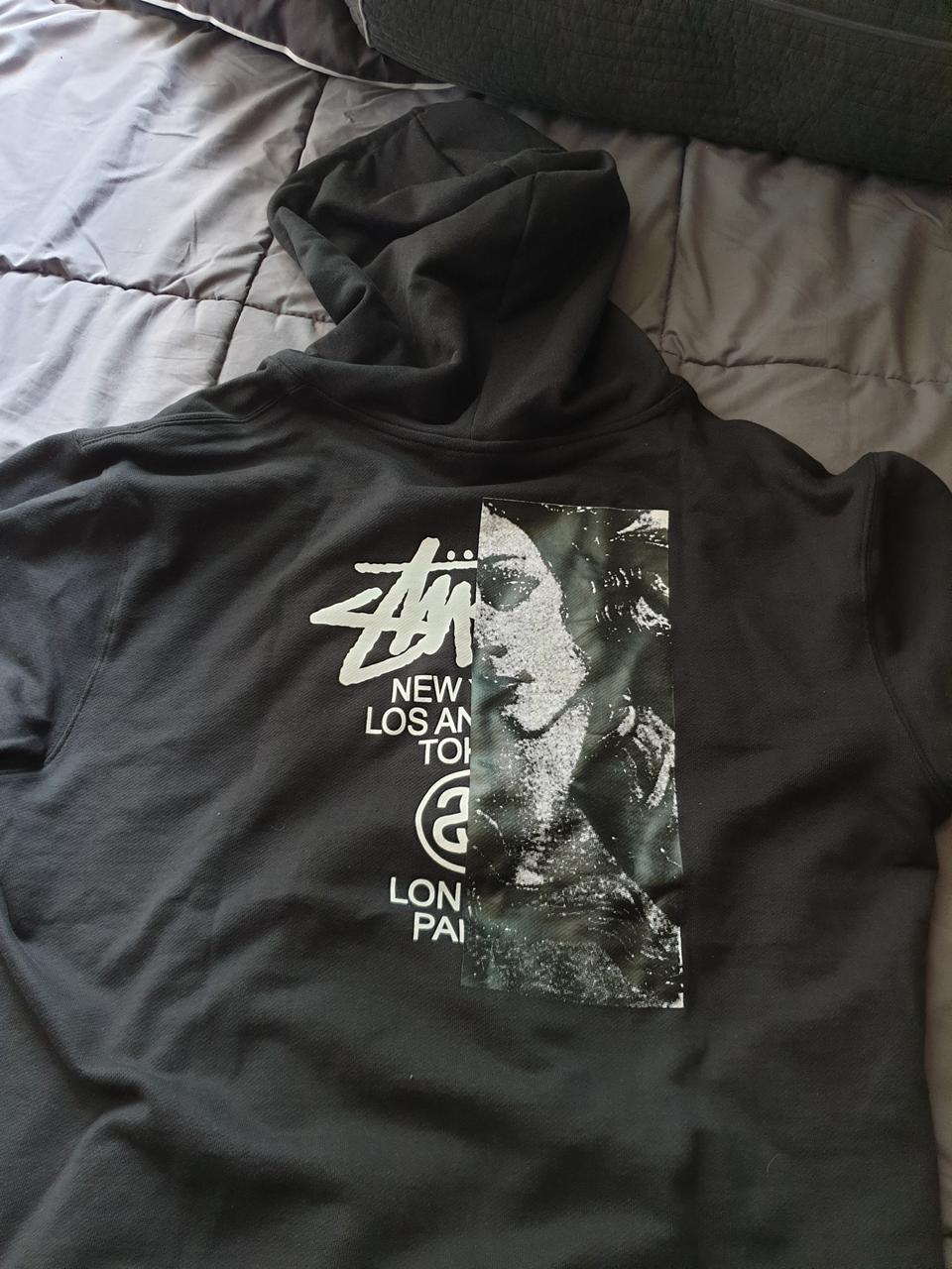 XL 스투시 풀오버 프린팅 기본 후드